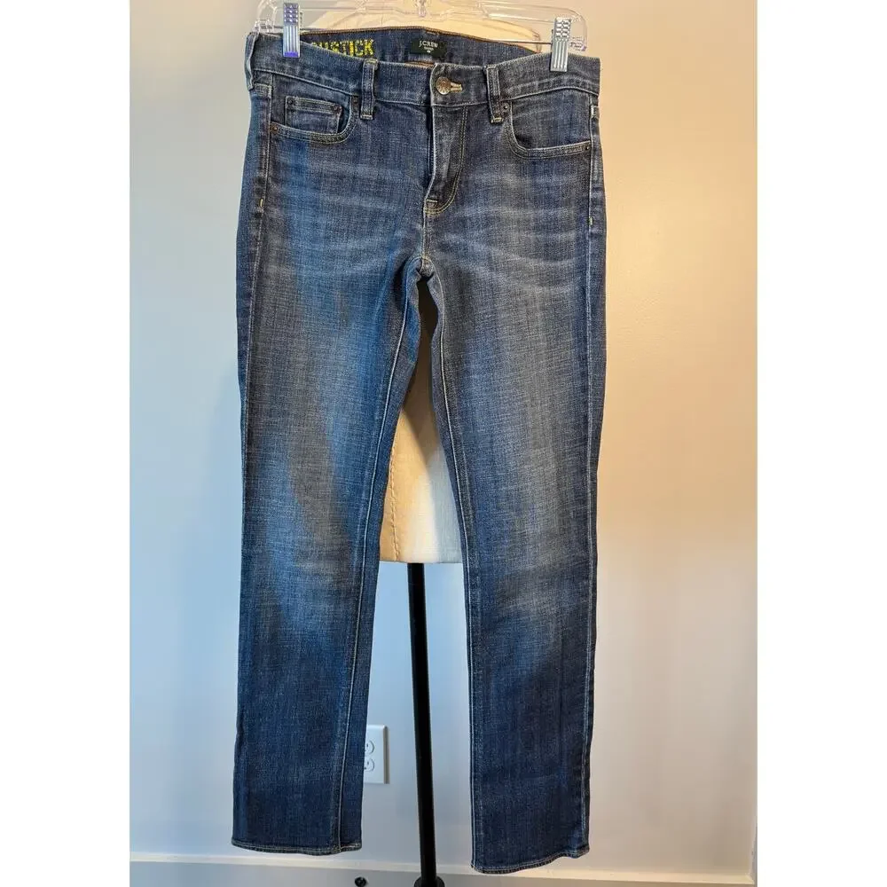 J. Crew Factory Women’s Straight Leg Jeans in Dark Wash Blue
